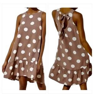 LOFT Polkadot Tie Back Swing Sleeveless Dress